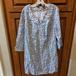 BODEN casual linen tunic dress floral print